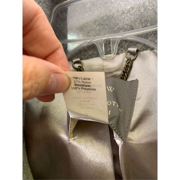 J Crew Gray Stadium Cloth by Nello Gori Wool Blend Coat Size 0 - Picture 9 of 11